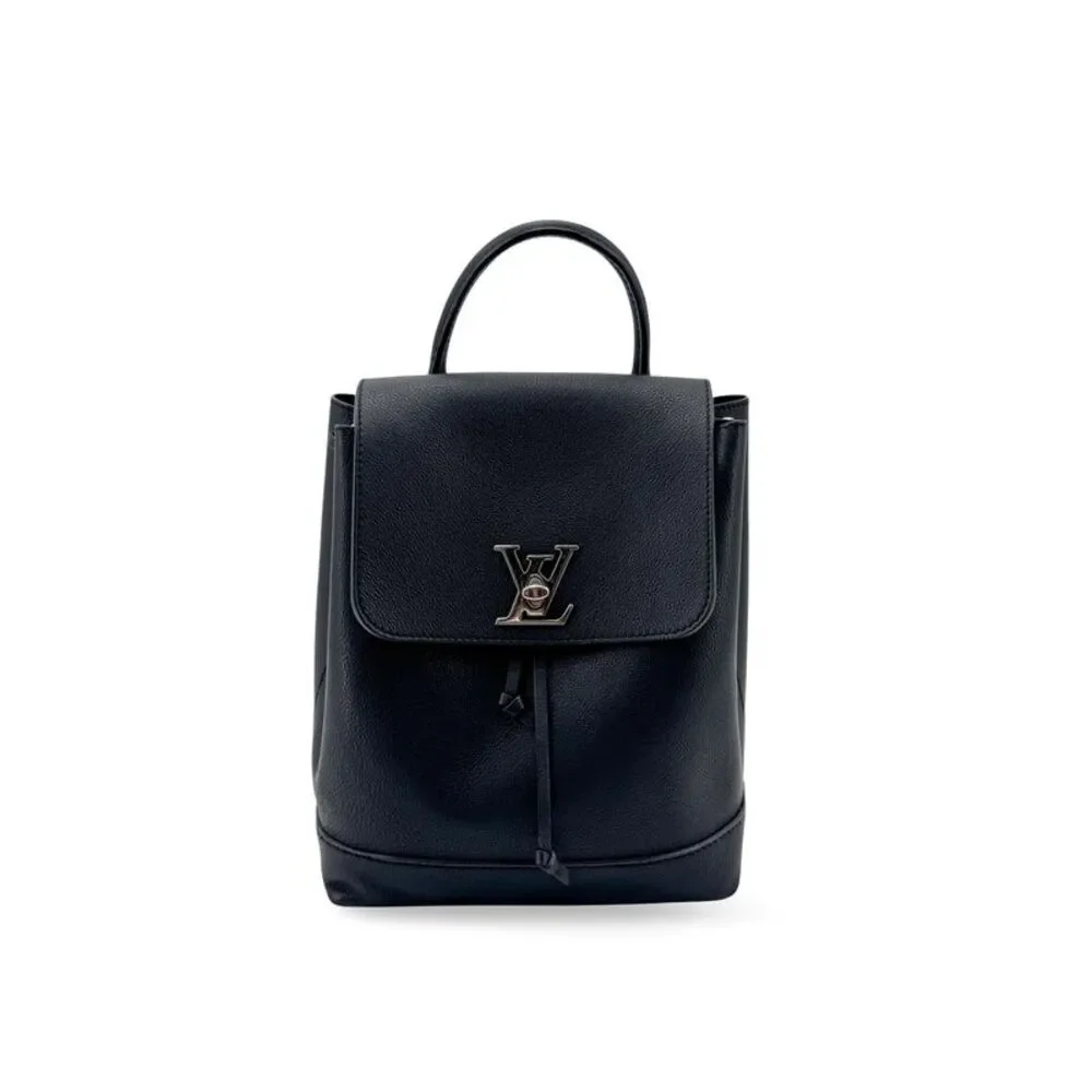 Louis Vuitton Lockme Backpack Black Silver Hardware